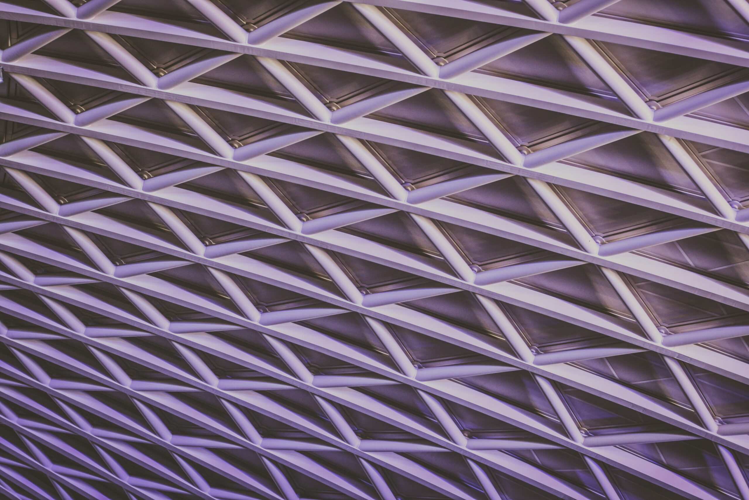 A beautiful letticework ceiling forming an interesting pattern